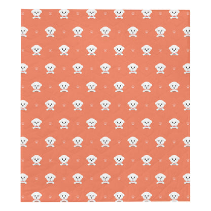 Bichons Frise Pattern Print Design 02 Premium Quilt