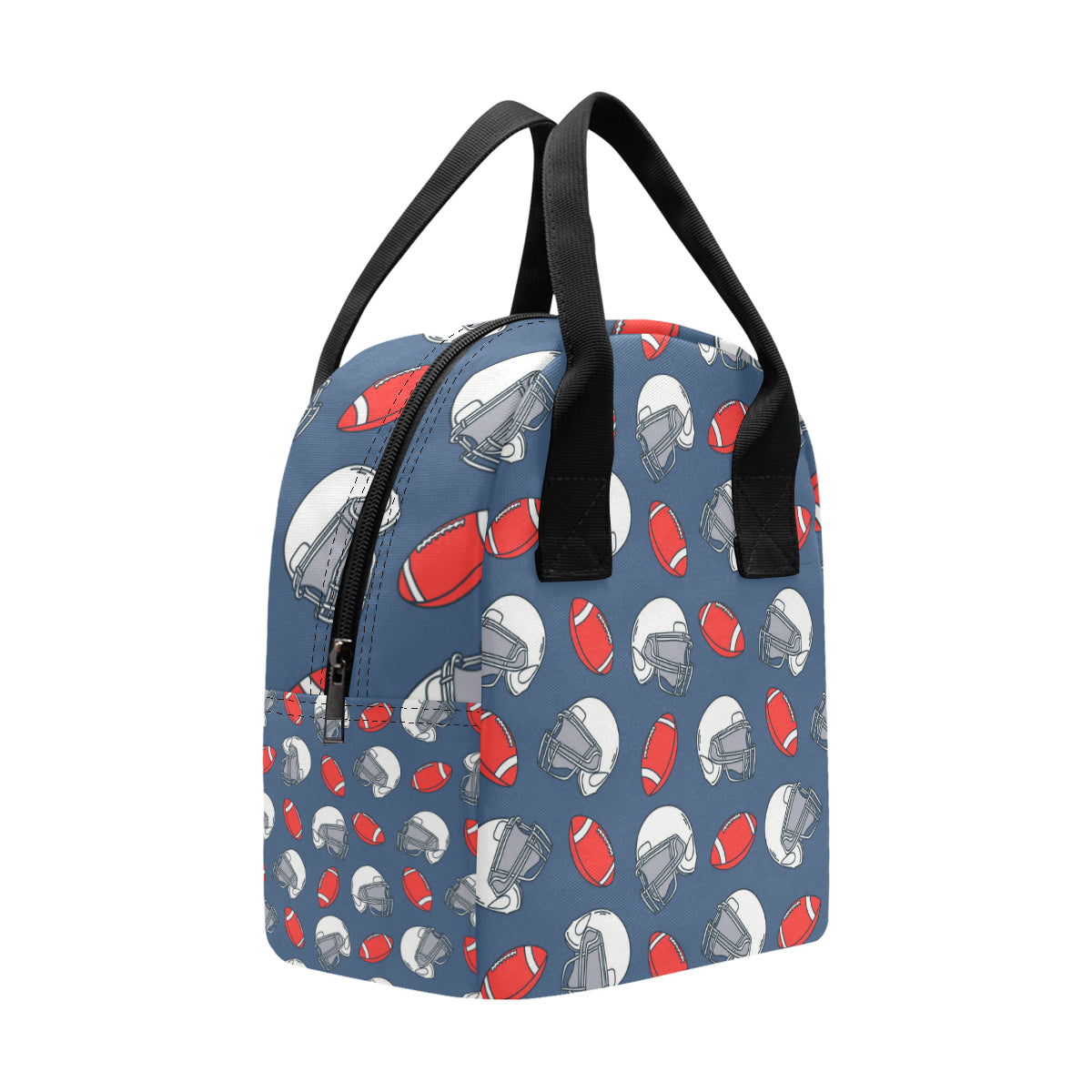 American Football Helmet Design Pattern Insulated Lunch Bag
