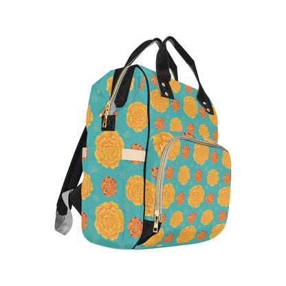 Marigold Pattern Print Design 02 Diaper Bag Backpack