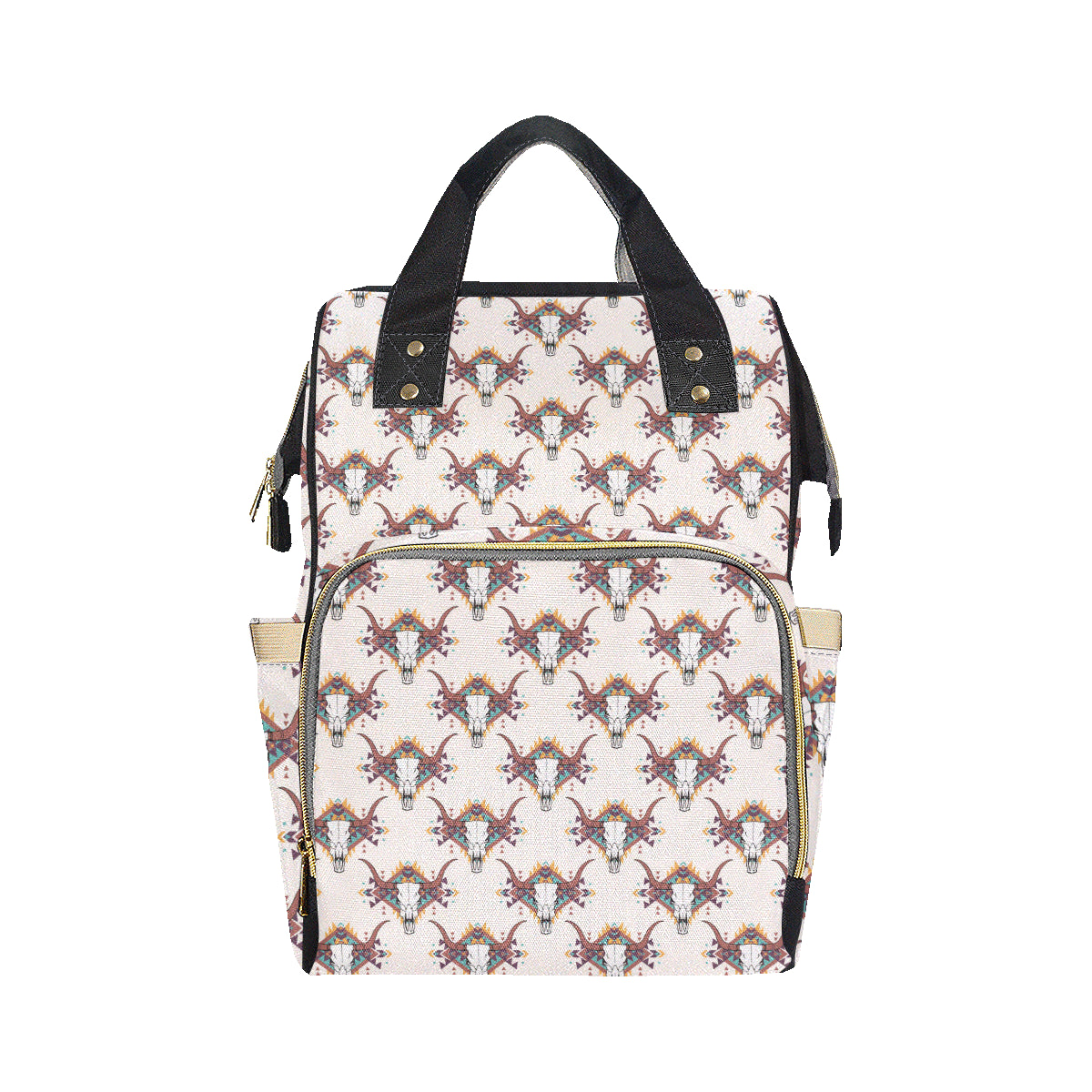 Buffalo Head Pattern Print Design 02 Diaper Bag Backpack