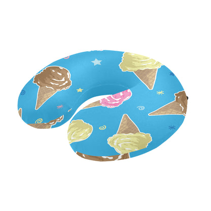 Ice Cream Pattern Print Design 01 U-Shaped Travel Neck Pillow