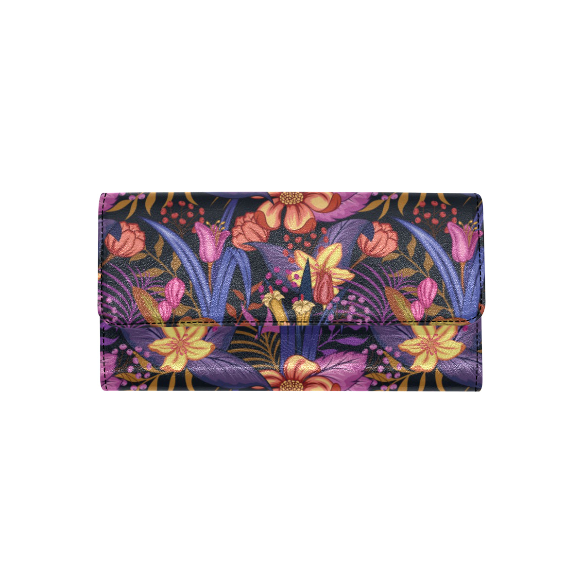Lily Pattern Print Design LY016 Women's Trifold Wallet