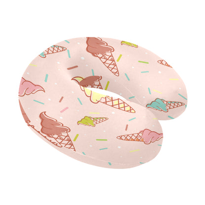 Ice Cream Pattern Print Design 02 U-Shaped Travel Neck Pillow