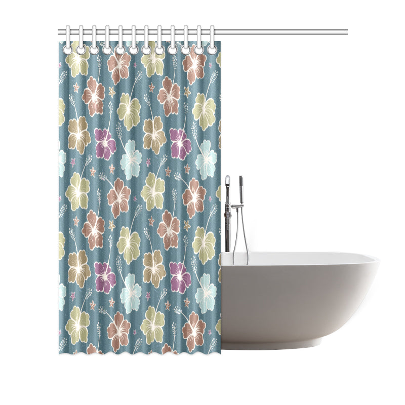 Hibiscus Pattern Print Design HB033 Shower Curtain