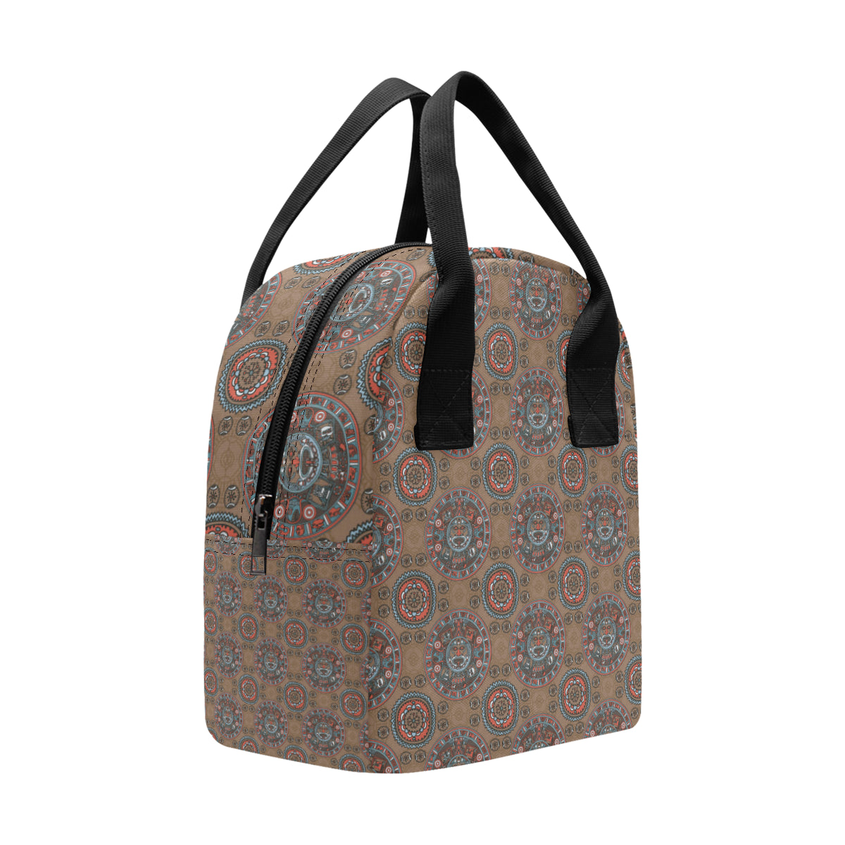 Calendar Aztec Design Print Pattern Insulated Lunch Bag