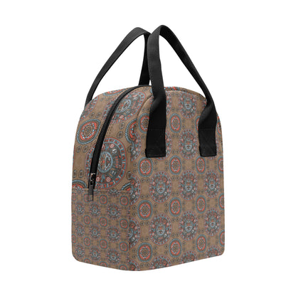 Calendar Aztec Design Print Pattern Insulated Lunch Bag