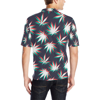 Pot Leaf Pattern Print Design A01 Men Polo Shirt