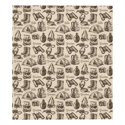 Camping Pattern Print Design 01 Premium Quilt