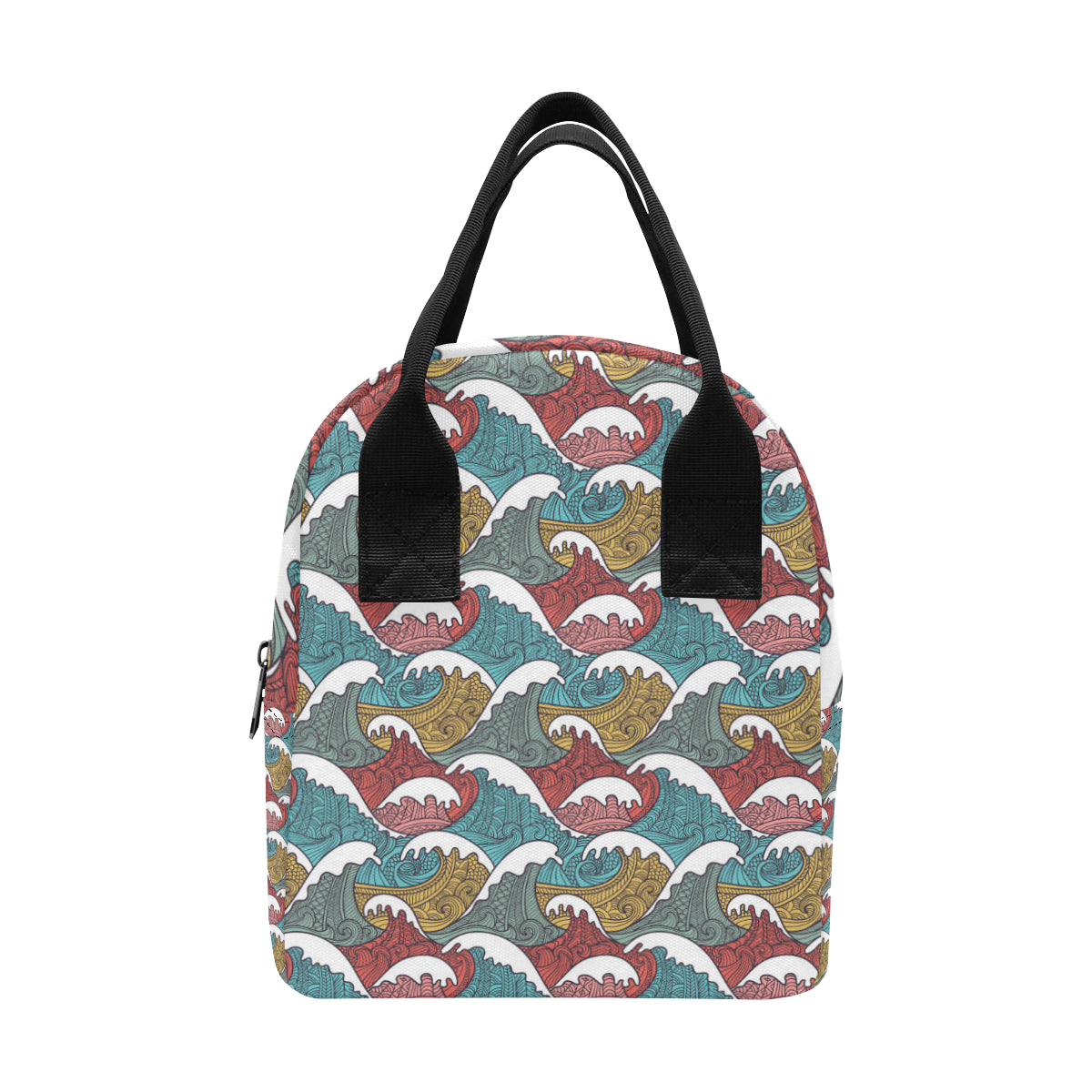 Tribal Wave Pattern Print Insulated Lunch Bag