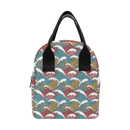 Tribal Wave Pattern Print Insulated Lunch Bag