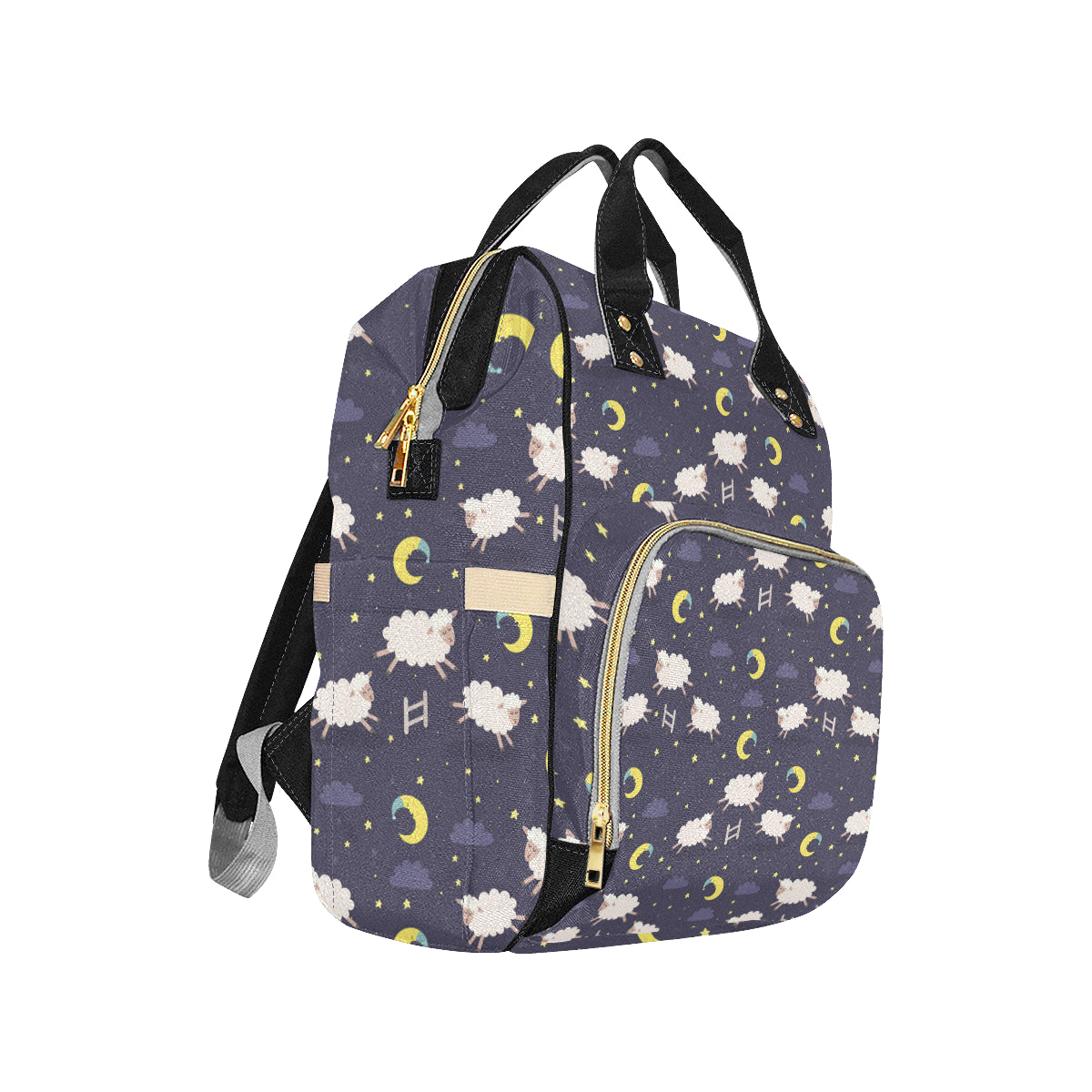 Sheep Night Pattern Print Design 02 Diaper Bag Backpack