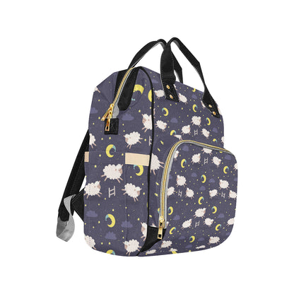Sheep Night Pattern Print Design 02 Diaper Bag Backpack