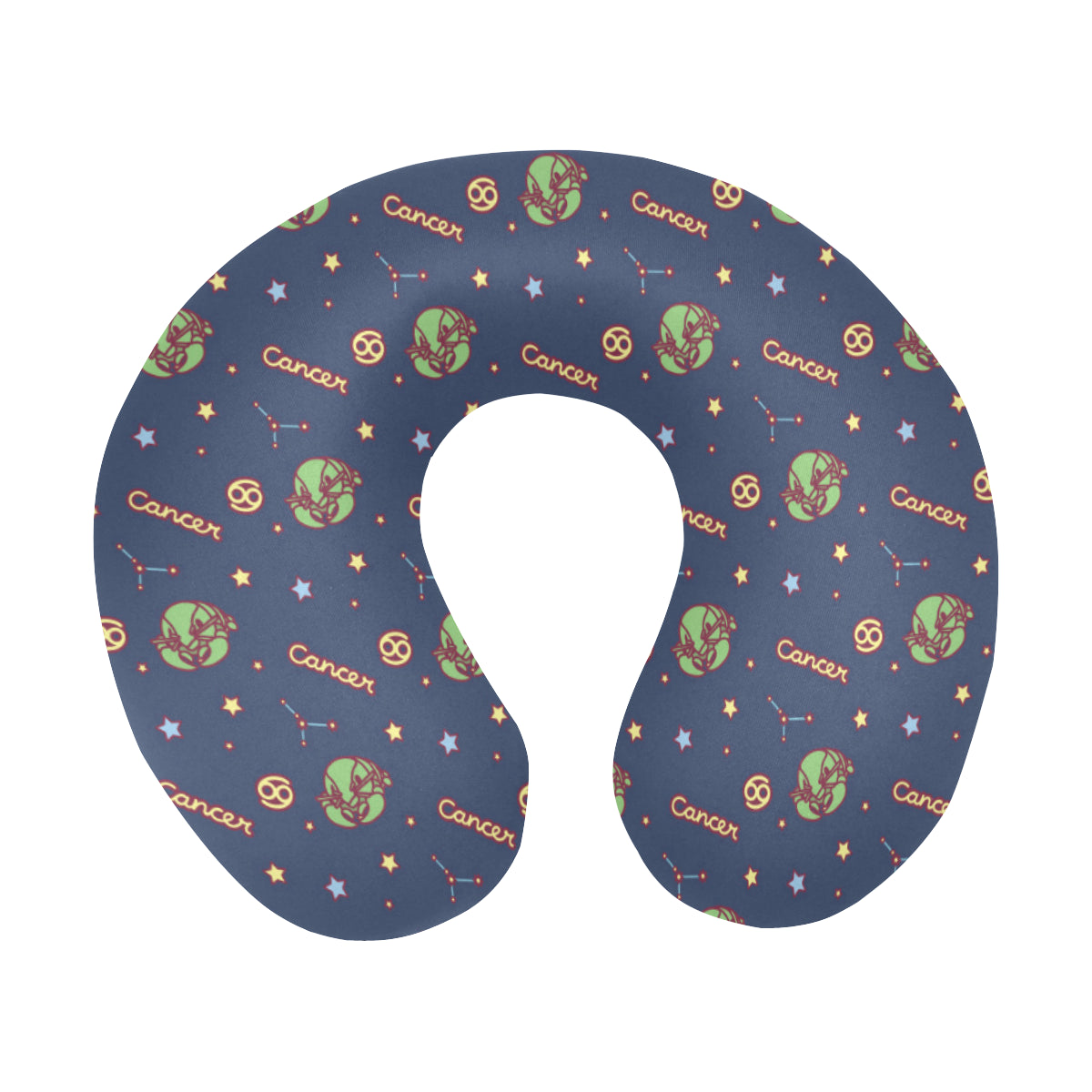 Cancer Zodiac Pattern Print Design 03 U-Shaped Travel Neck Pillow