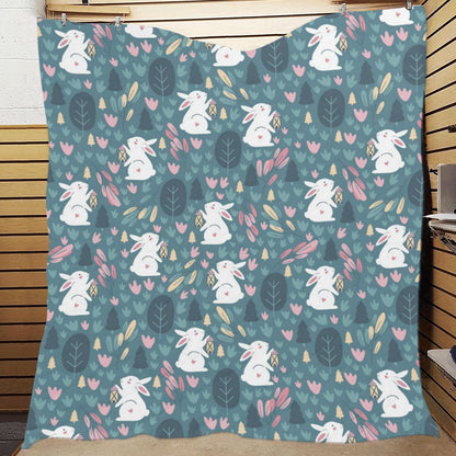 Rabbit Pattern Print Design RB013 Premium Quilt