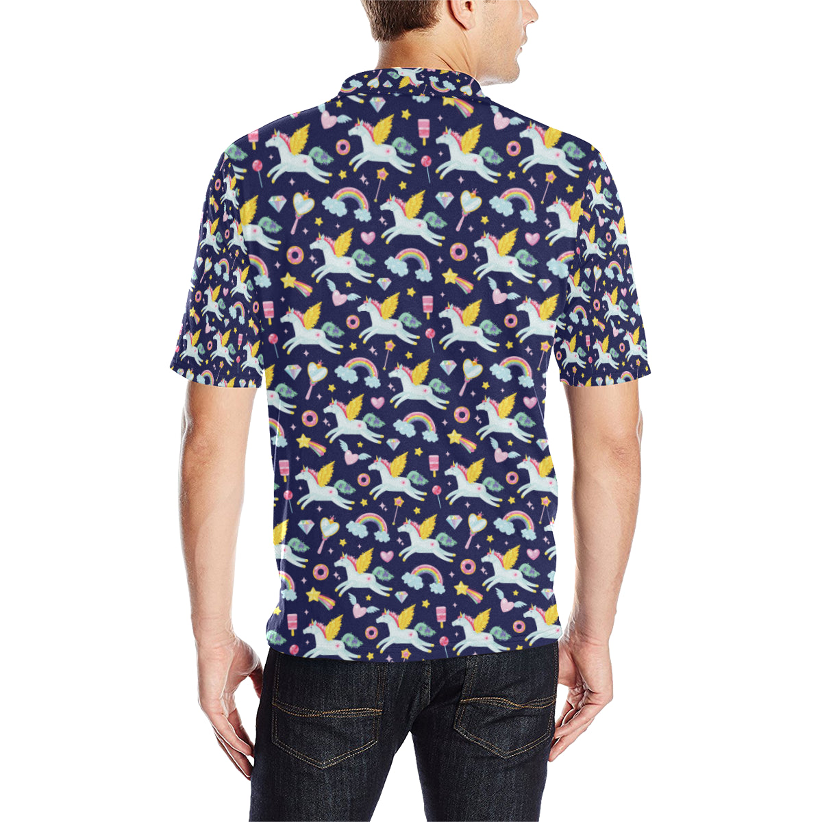 Pegasus Pattern Print Design 05 Men Polo Shirt