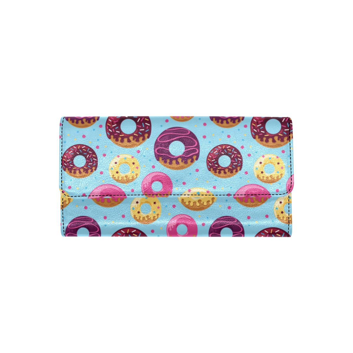 Donut Pattern Print Design DN07 Women's Trifold Wallet