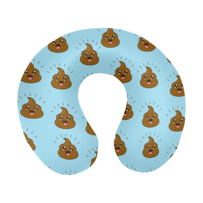 Poop Emoji Pattern Print Design A03 U-Shaped Travel Neck Pillow