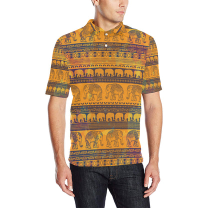 Elephant Aztec Men Polo Shirt