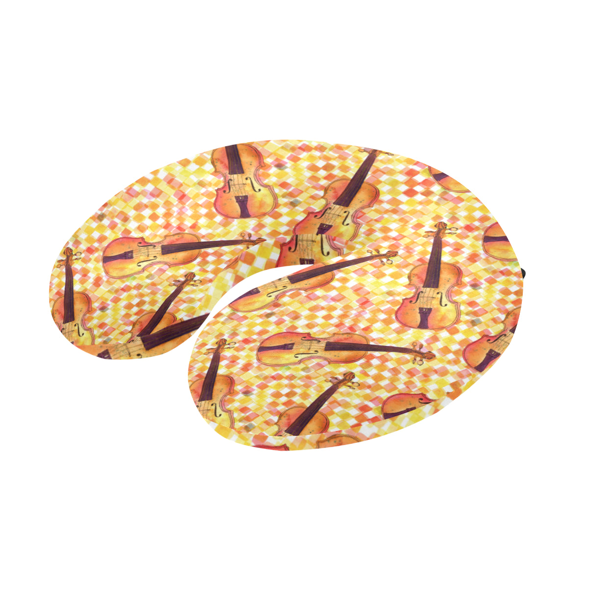 Violin Pattern Print Design 03 U-Shaped Travel Neck Pillow