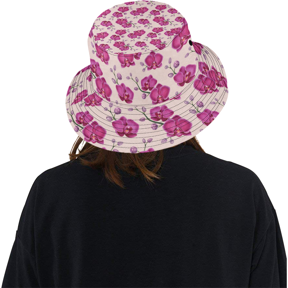 Orchid Purple Pattern Print Design OR04 Unisex Bucket Hat