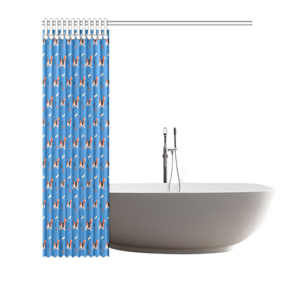 Basset Hound Pattern Print Design 02 Shower Curtain