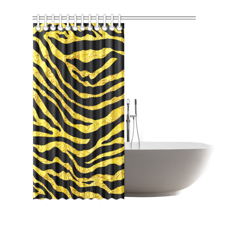 zebra Gold Shower Curtain
