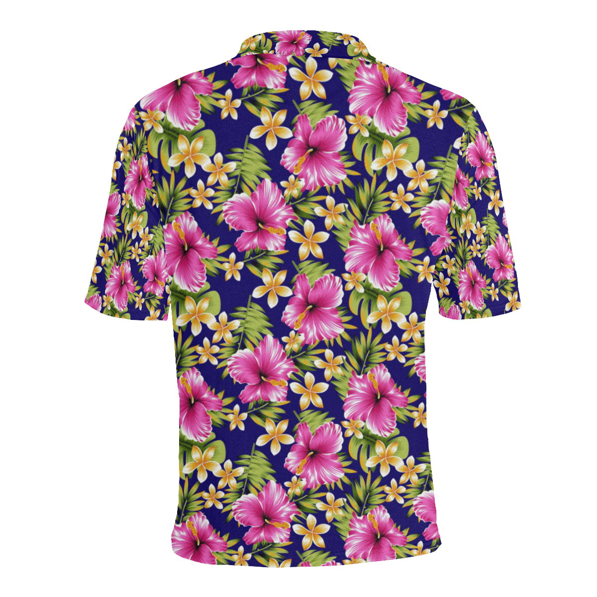 Pink Hibiscus Pattern Print Design HB027 Men Polo Shirt