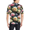 Water Lily Pattern Print Design WL02 Men Polo Shirt