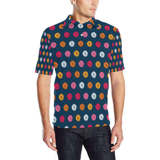 Gerberas Pattern Print Design GB06 Men Polo Shirt