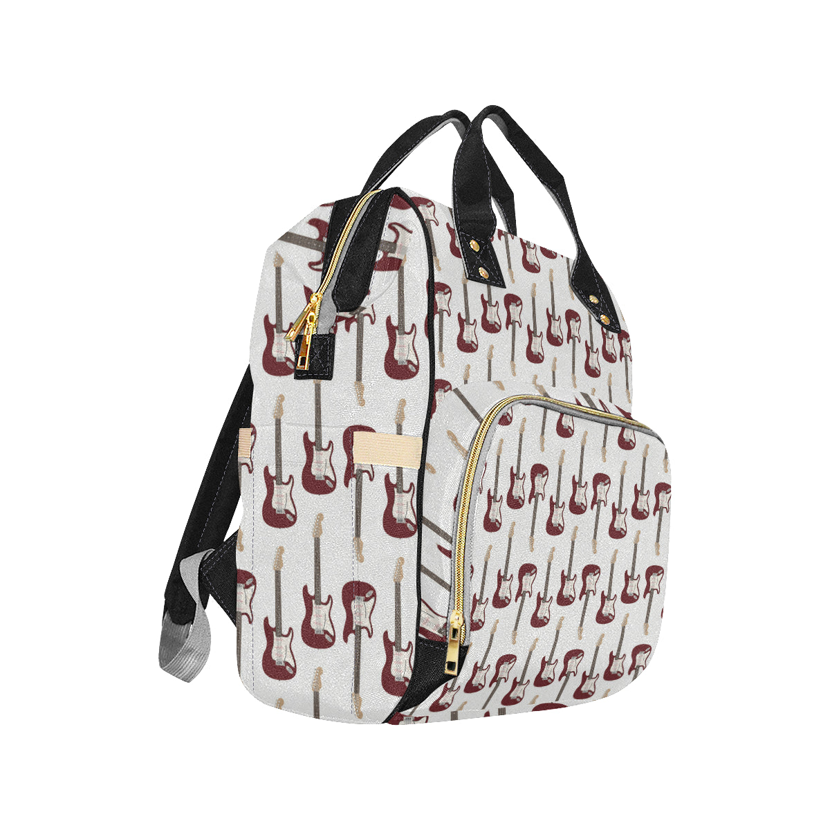 Bass Guitar Pattern Print Design 03 Diaper Bag Backpack