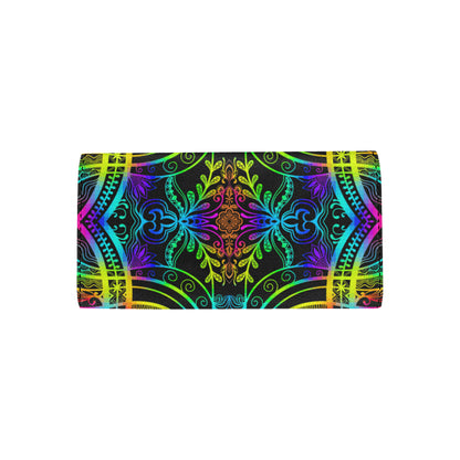 Neon Trible Rainbow Pattern Print Design A01 Women's Trifold Wallet