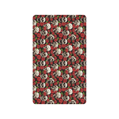 Skull Roses Design Themed Print Rubber Doormat