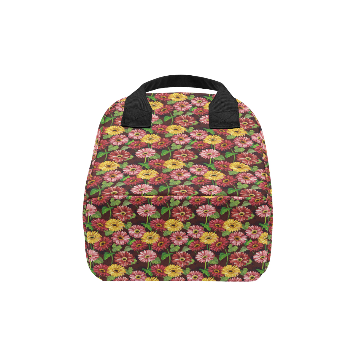 Daisy Gerbera Print Pattern Insulated Lunch Bag