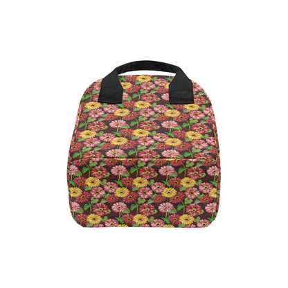 Daisy Gerbera Print Pattern Insulated Lunch Bag