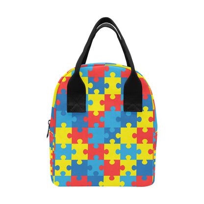 Autism Awareness Puzzles Design Print Insulated Lunch Bag