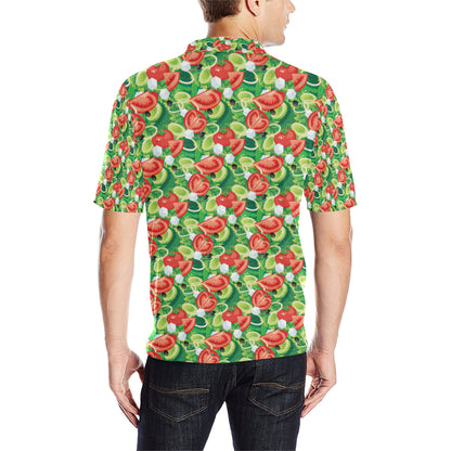 Vegan Salad Themed Design Print Men Polo Shirt
