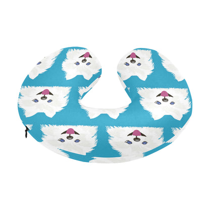 Pomeranians Pattern Print Design A05 U-Shaped Travel Neck Pillow