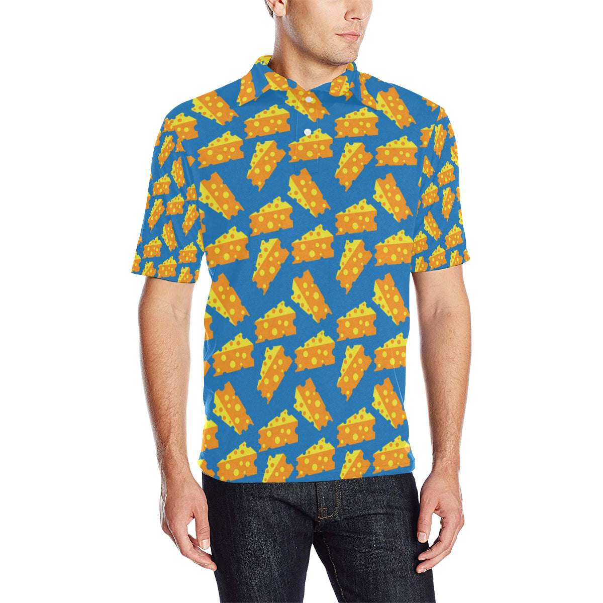 Cheese Pattern Print Design 05 Men Polo Shirt