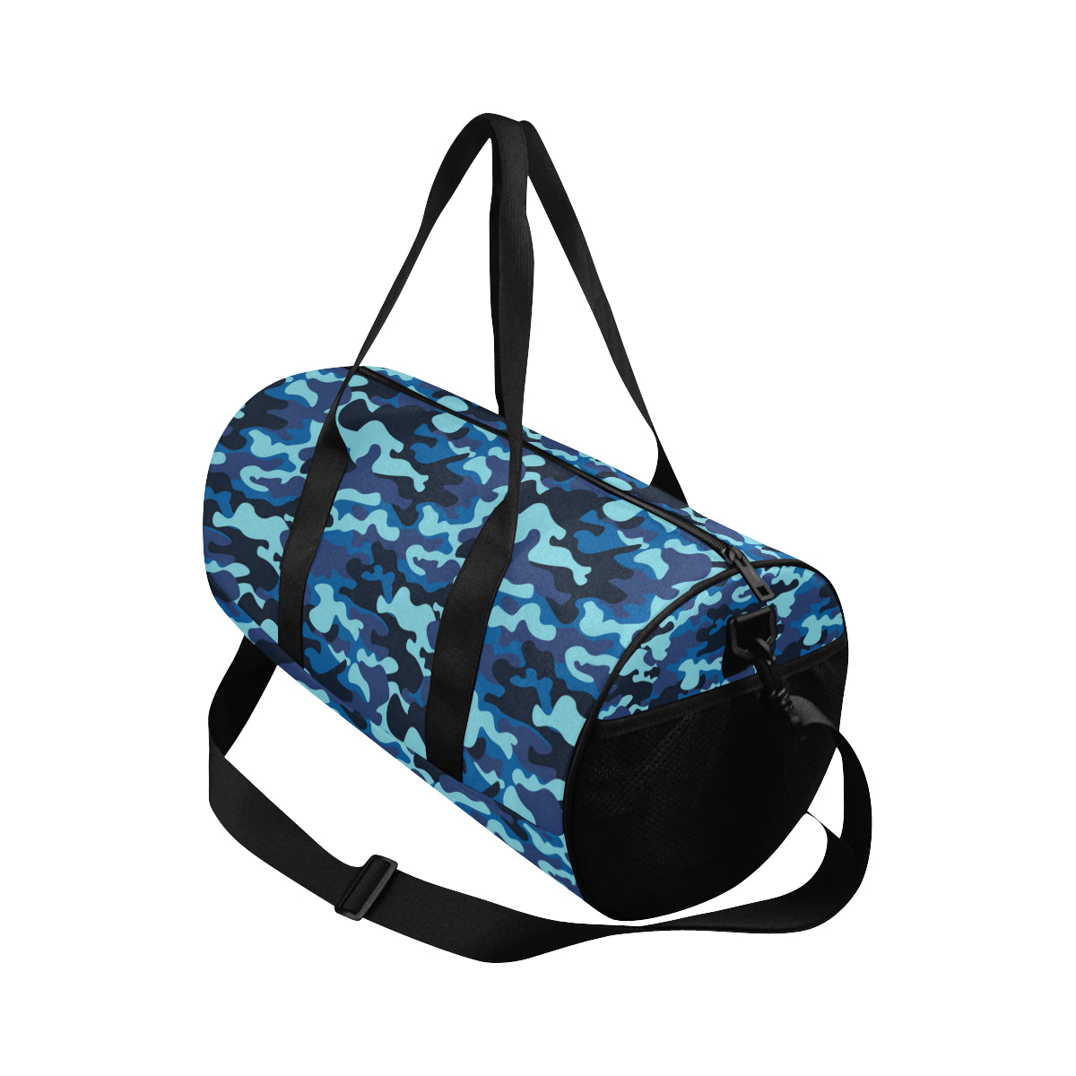 Camo Blue Pattern Print Design 04 Duffel Bag