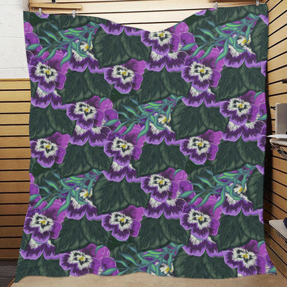 Pansy Pattern Print Design PS07 Premium Quilt