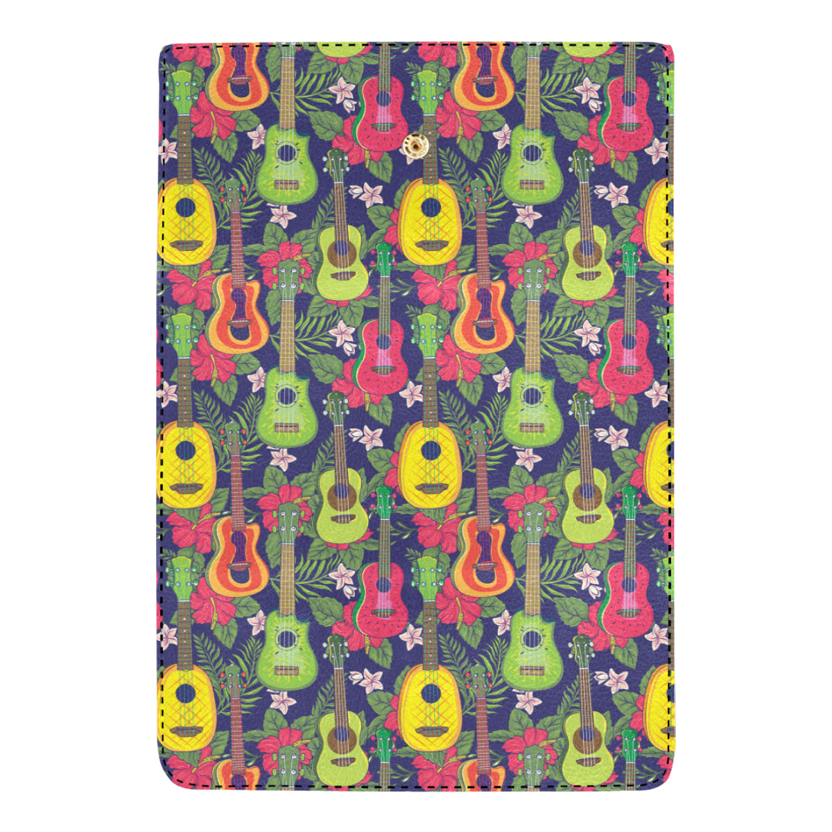 Ukulele Tropical Pattern Print Design 03 Women's Trifold Wallet