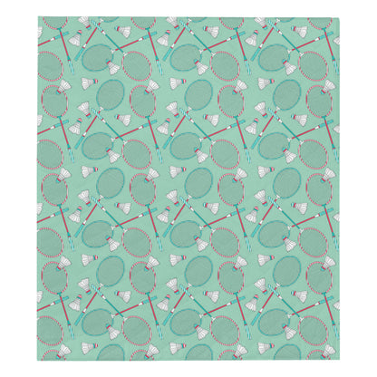Badminton Pattern Print Design 05 Premium Quilt