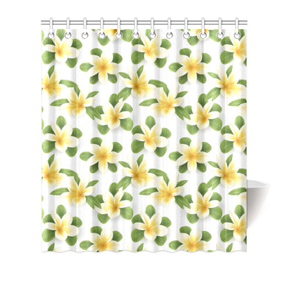 Yellow Plumeria Pattern Print Design PM012 Shower Curtain