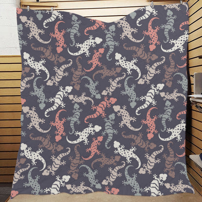 Gecko Pattern Print Design 02 Premium Quilt