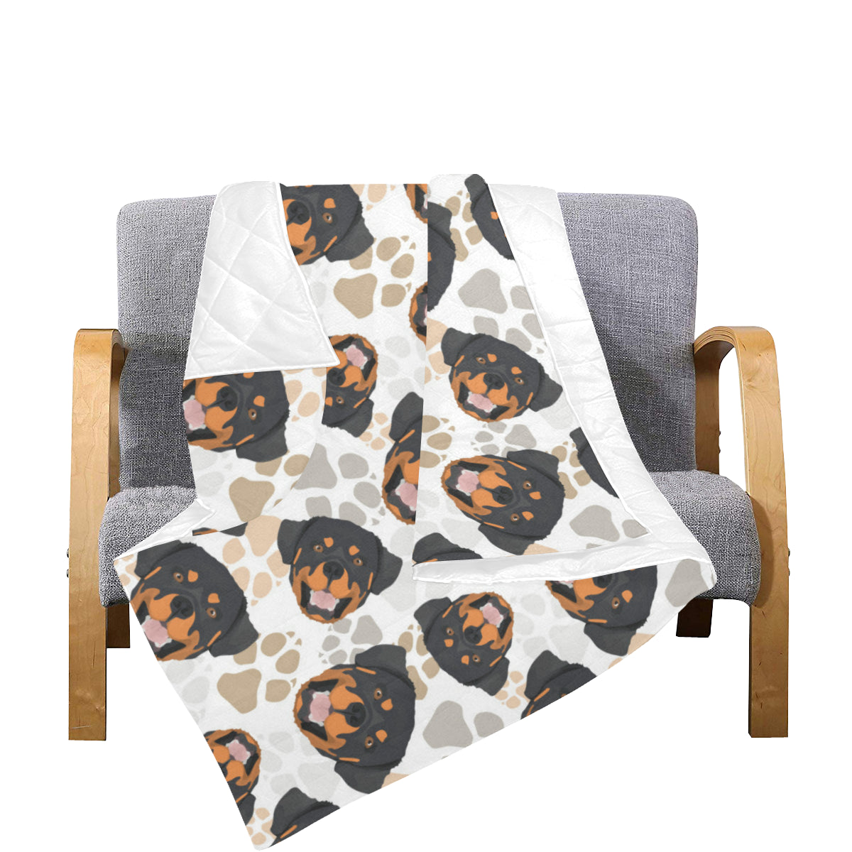 Rottweiler Pattern Print Design A03 Premium Quilt
