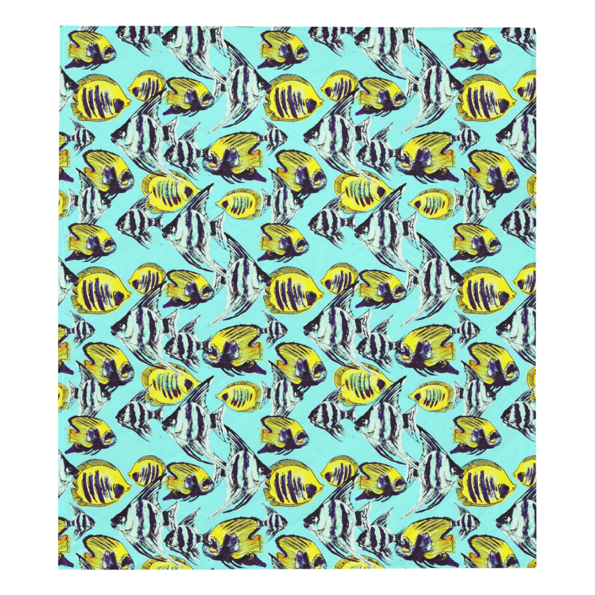 Angelfish Pattern Print Design 02 Premium Quilt