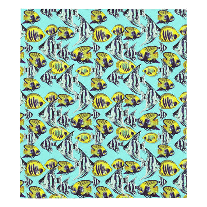 Angelfish Pattern Print Design 02 Premium Quilt