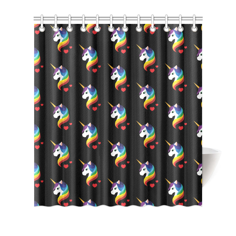 Rainbow Unicorn Pattern Print Design A03 Shower Curtain