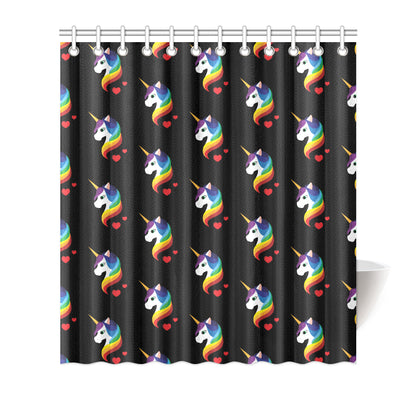 Rainbow Unicorn Pattern Print Design A03 Shower Curtain