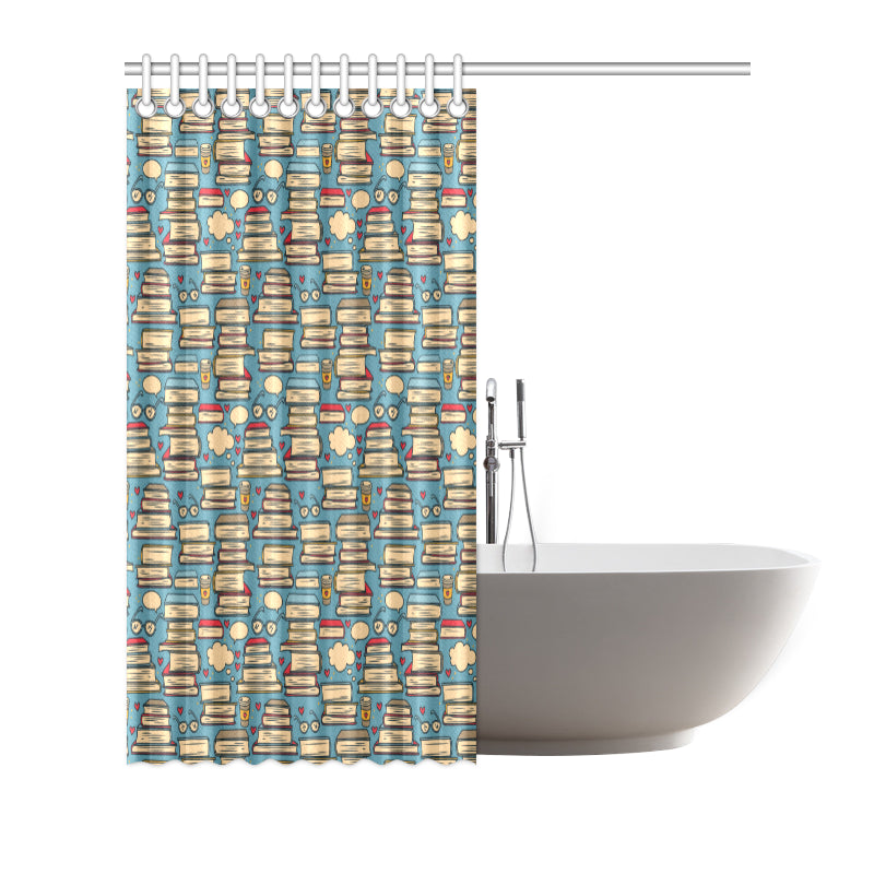 Book Pattern Print Design 03 Shower Curtain